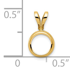 14k 6mm Round Stone Bezel Pendant Mounting (No Stone Included)