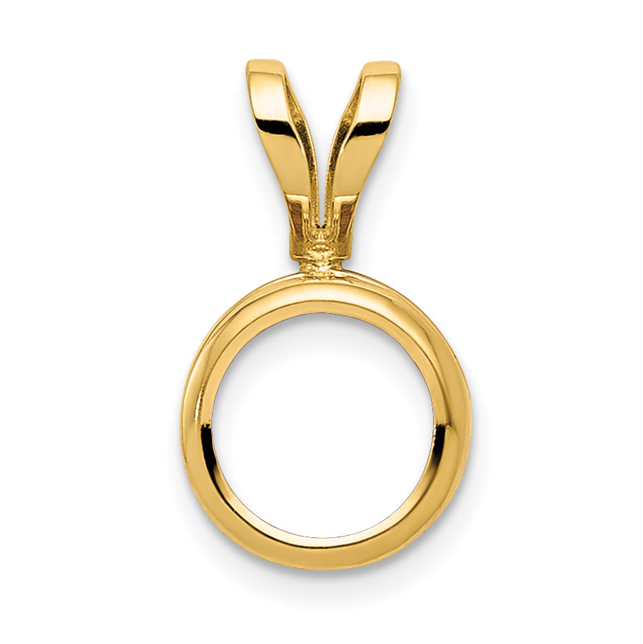 14k 6mm Round Stone Bezel Pendant Mounting (No Stone Included)