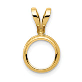 14k 6mm Round Stone Bezel Pendant Mounting (No Stone Included)