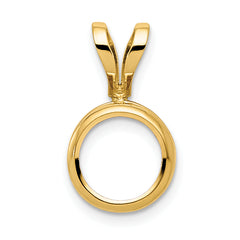 14k 6mm Round Stone Bezel Pendant Mounting (No Stone Included)