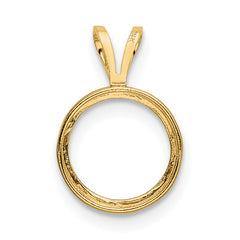 14k 8mm Round Stone Bezel Pendant Mounting (No Stone Included)