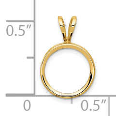 14k 8mm Round Stone Bezel Pendant Mounting (No Stone Included)