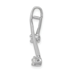 14k White Gold Complete 2-3.0mm Two-stone AA Diamond Chain Slide