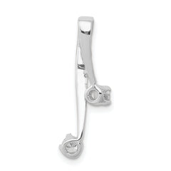 14k White Gold Complete 2-3.0mm Two-stone AA Diamond Chain Slide