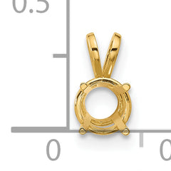 14k 6mm Round Stone Pendant Mounting (No Stone Included)