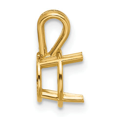 14k 8mm Round Stone Pendant Mounting (No Stone Included)