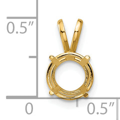 14k 8mm Round Stone Pendant Mounting (No Stone Included)