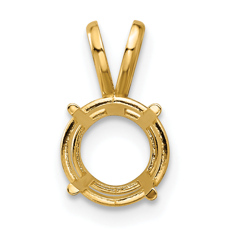14k 8mm Round Stone Pendant Mounting (No Stone Included)