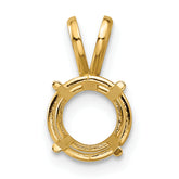 14k 8mm Round Stone Pendant Mounting (No Stone Included)