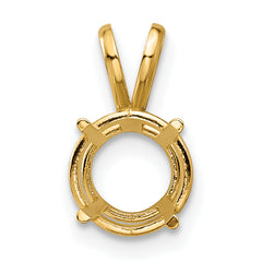 14k 8mm Round Stone Pendant Mounting (No Stone Included)