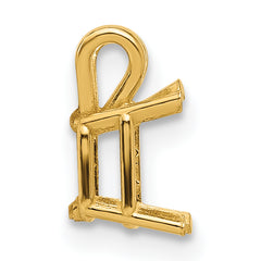 14k 6x4mm Emerald-cut Stone Pendant Mounting (No Stone Included)