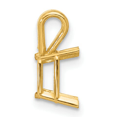 14k 7x5mm Emerald-cut Stone Pendant Mounting (No Stone Included)