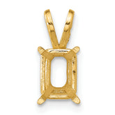 14k 7x5mm Emerald-cut Stone Pendant Mounting (No Stone Included)