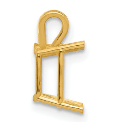 14k 8x6mm Emerald-cut Stone Pendant Mounting (No Stone Included)