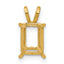 14k 8x6mm Emerald-cut Stone Pendant Mounting (No Stone Included)