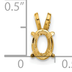 14k 7x5mm Oval Stone Pendant Mounting (No Stone Included)