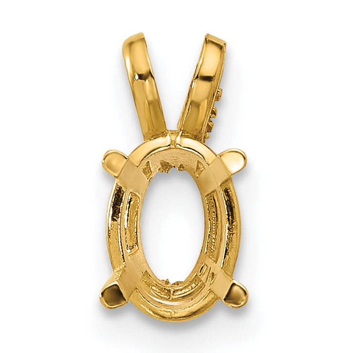 14k 7x5mm Oval Stone Pendant Mounting (No Stone Included)