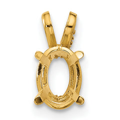 14k 7x5mm Oval Stone Pendant Mounting (No Stone Included)