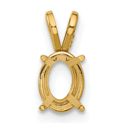 14k 8x6mm Oval Stone Pendant Mounting (No Stone Included)