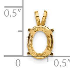 14k 9x7mm Oval Stone Pendant Mounting (No Stone Included)