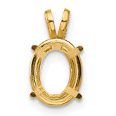 14k 9x7mm Oval Stone Pendant Mounting (No Stone Included)
