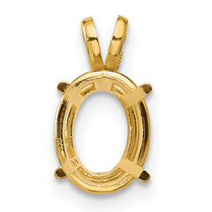 14k 9x7mm Oval Stone Pendant Mounting (No Stone Included)