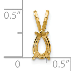 14k 8x5mm Pear Stone Pendant Mounting (No Stone Included)