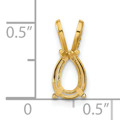 14k 9x6mm Pear Stone Pendant Mounting (No Stone Included)