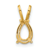 14k 9x6mm Pear Stone Pendant Mounting (No Stone Included)
