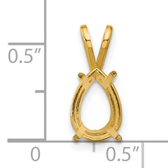 14k 10x7mm Pear Stone Pendant Mounting (No Stone Included)