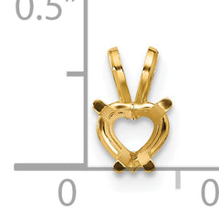 14k 5mm Heart Stone Pendant Mounting (No Stone Included)