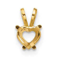 14k 5mm Heart Stone Pendant Mounting (No Stone Included)