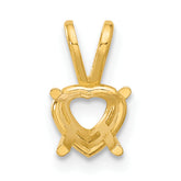 14k 6mm Heart Stone Pendant Mounting (No Stone Included)