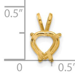14k 7mm Heart Stone Pendant Mounting (No Stone Included)