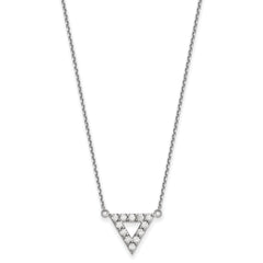 14K White Gold Lab Grown Diamond VS/SI+ G+ Triangle Necklace
