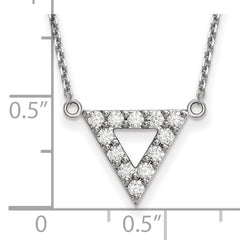14K White Gold Lab Grown Diamond VS/SI+ G+ Triangle Necklace
