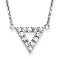 14K White Gold Lab Grown Diamond VS/SI+ G+ Triangle Necklace