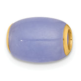 14K Polished Lavender Jade Oval Barrel Bead Chain Slide Pendant