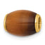 14K Polished Tiger's Eye Oval Barrel Bead Chain Slide Pendant