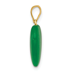 14K Polished Jade Heart Pendant