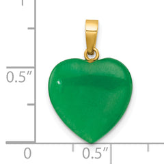 14K Polished Jade Heart Pendant
