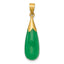 14K Polished Jade Teardrop Pendant