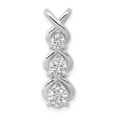 14k White Gold Holds 4.0/3.5/3.1mm Three-stone Criss-Cross Chain Slide Mounting (No Stone Included)