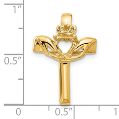 14k Claddagh Cross Pendant Mounting (No Stone Included)