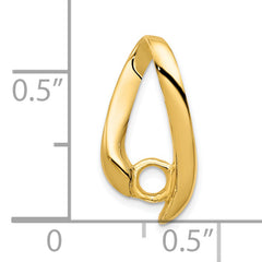 14k 4mm Round Stone Chain Slide Mounting (No Stone Included)