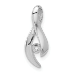 14k White Gold 3mm Round Stone Mounting (No Stone Included)