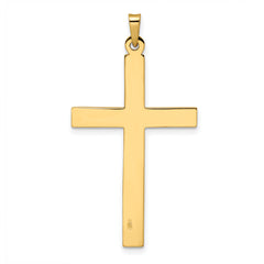 14k Polished Solid Cross Pendant