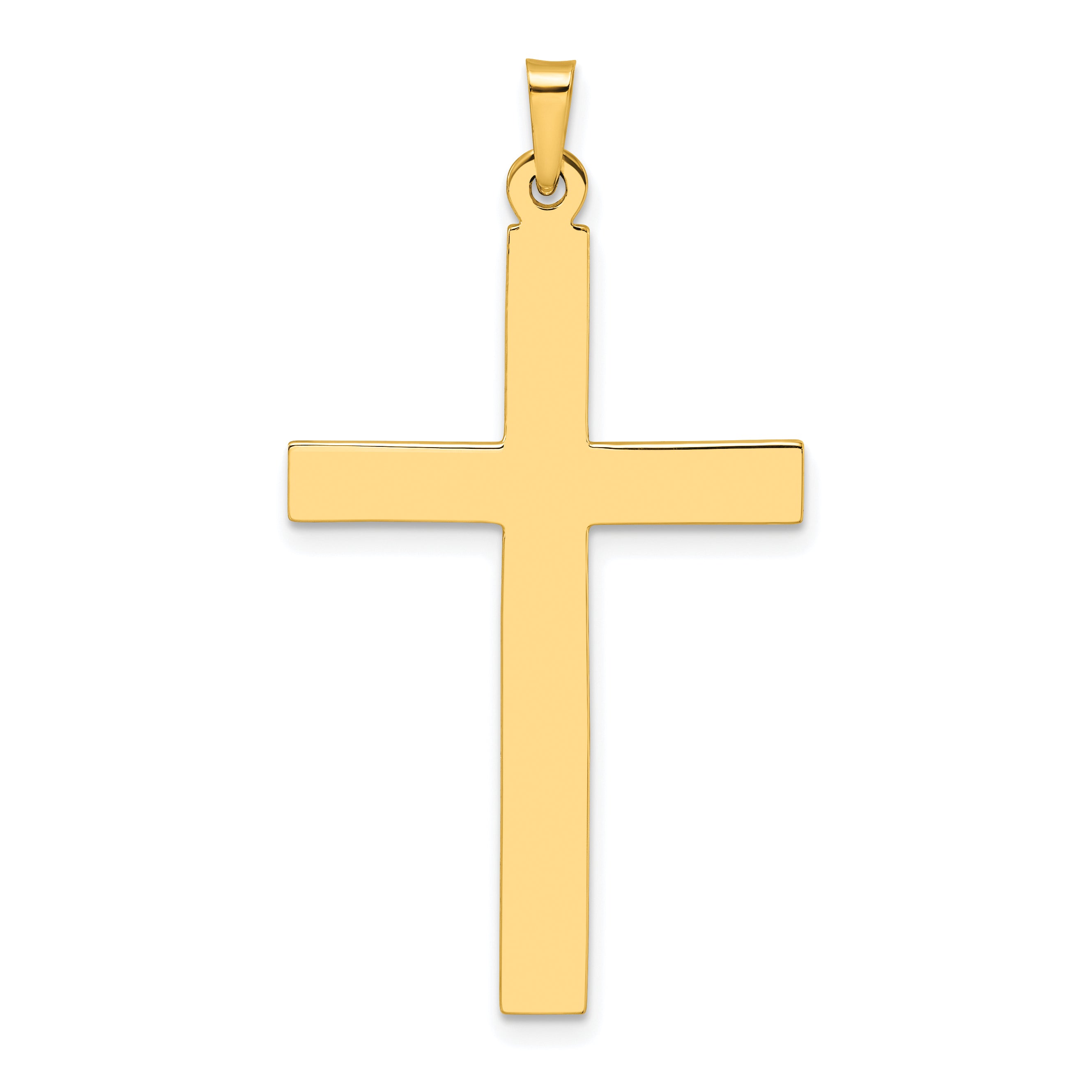 14k Polished Solid Cross Pendant