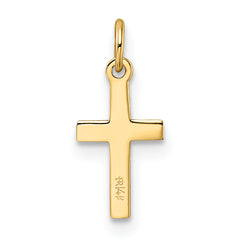 14k Polished Solid Cross Pendant