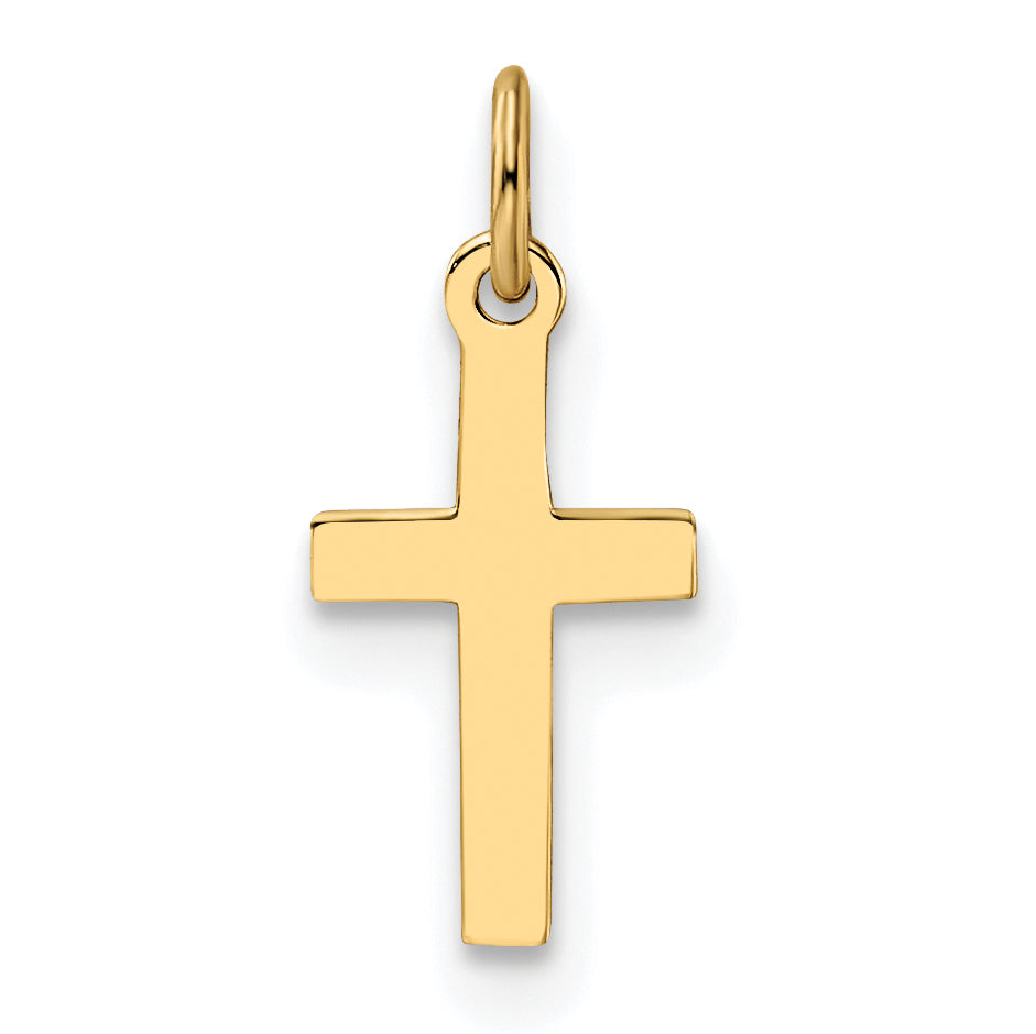 14k Polished Solid Cross Pendant